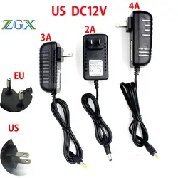 ZGX DC12V источника питания 2A 3A 4A переключатель США/ЕС plug светодио дный свет лампы источника питания DC12V адаптер питания AC110-240V