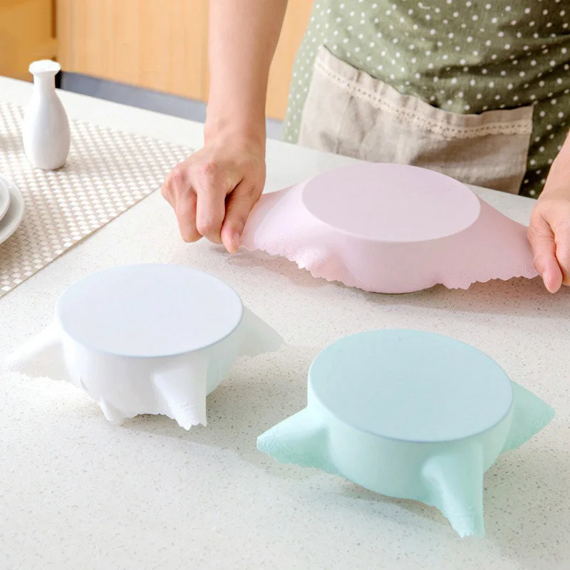 

Hoomall Food Grade Silicone Wrap Food Fresh Keeping Saran Lid High Stretch Seal Vacuum Container Cover Storage Lids Kitchen Tool