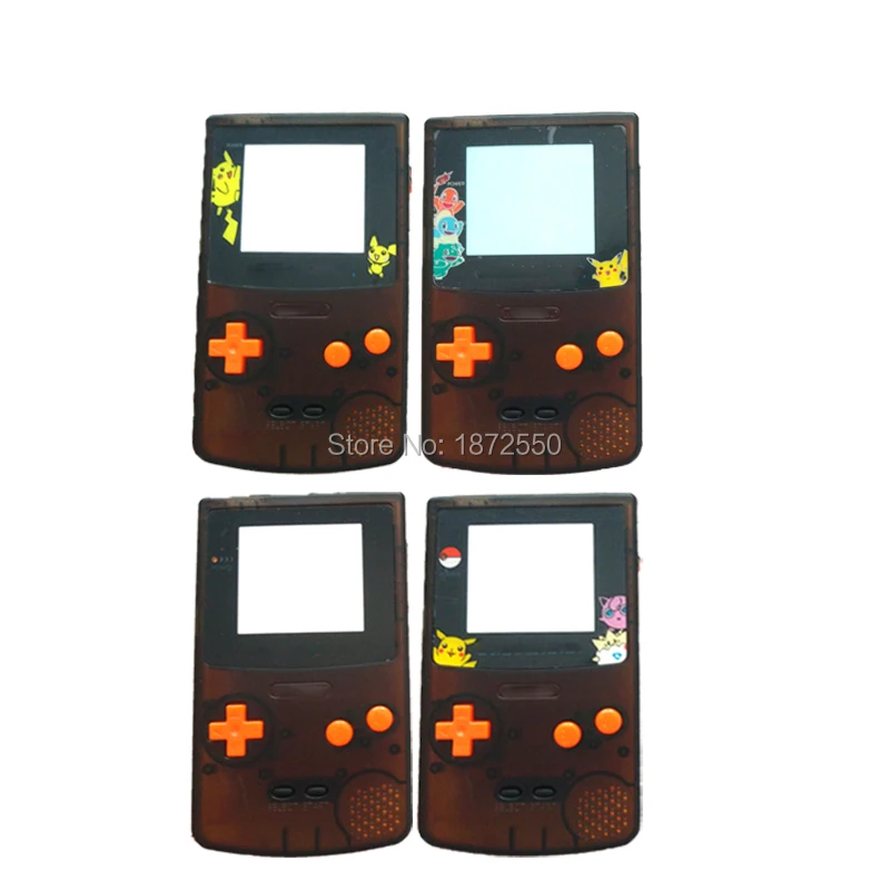 2 шт./партия,, чехол для самостоятельной сборки, черно-оранжевый цвет, подходит для игровой консоли Gameboy, с мультяшным объективом, для мальчика, карман с передовым карманом
