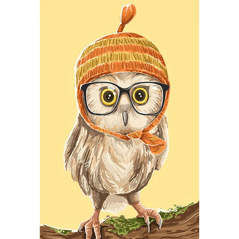 

New Diamond Painting Cross Stitch "Owl" 5D DIY Diamond Embroidery Pasted Square Mosaic Full Drill Home Decor