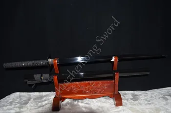

HIGH QUALITY HANDMADE Japanese samurai sword ninja 1095 carbon steel black full tang can cut bamboo special customized