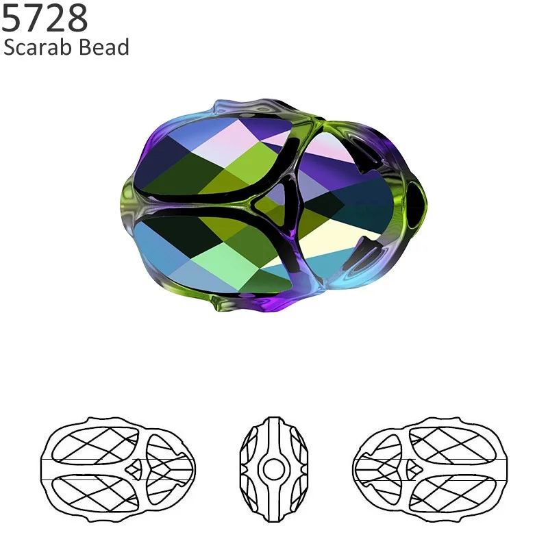 

(1 piece) 100% Original crystals from Swarovski 5728 Scarab Bead 12mm made in Austria loose rhinestones for DIY jewelry making