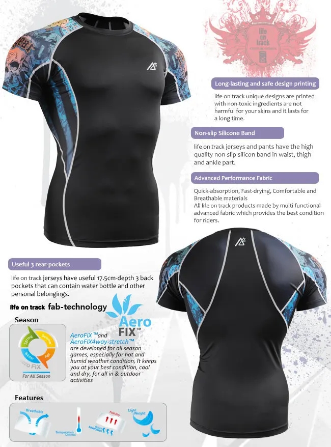 Technical Graphic Skin Rash Guard Fitness Bodybuilding Surfing Compression Shirt Quick-drying Gym Training Running Tops Tees