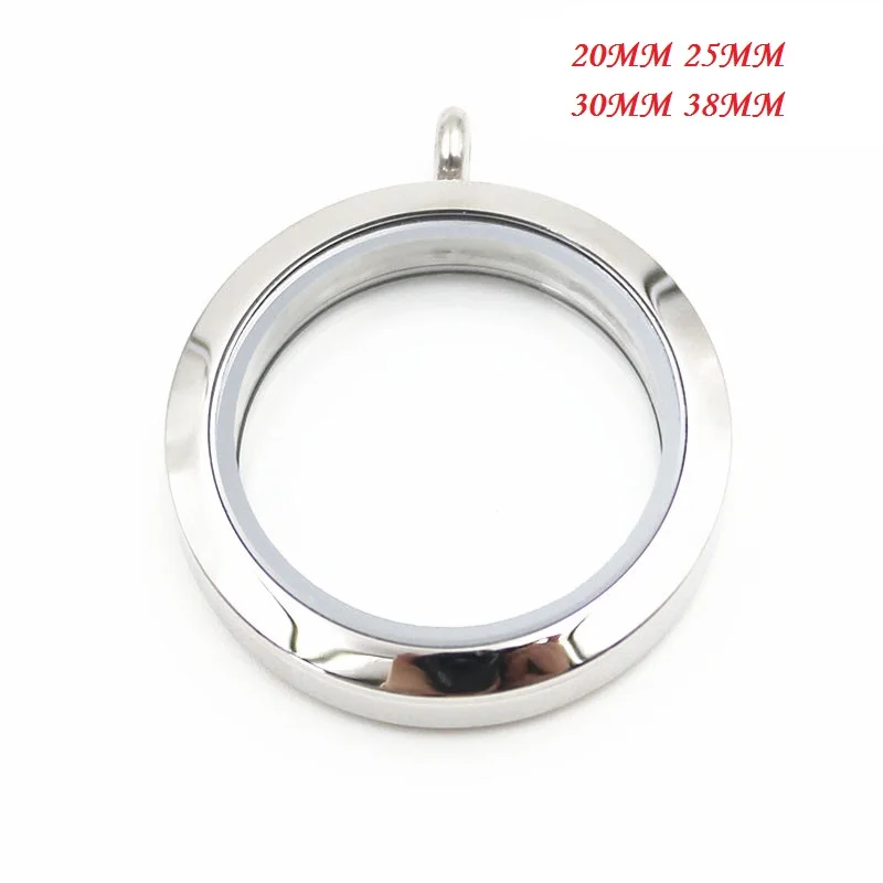 

30Pcs/lot Mix Size Round Gold Plain Screw Floating Locket 316L Stainless Steel Floating Charms Memory Glass Locket Pendant