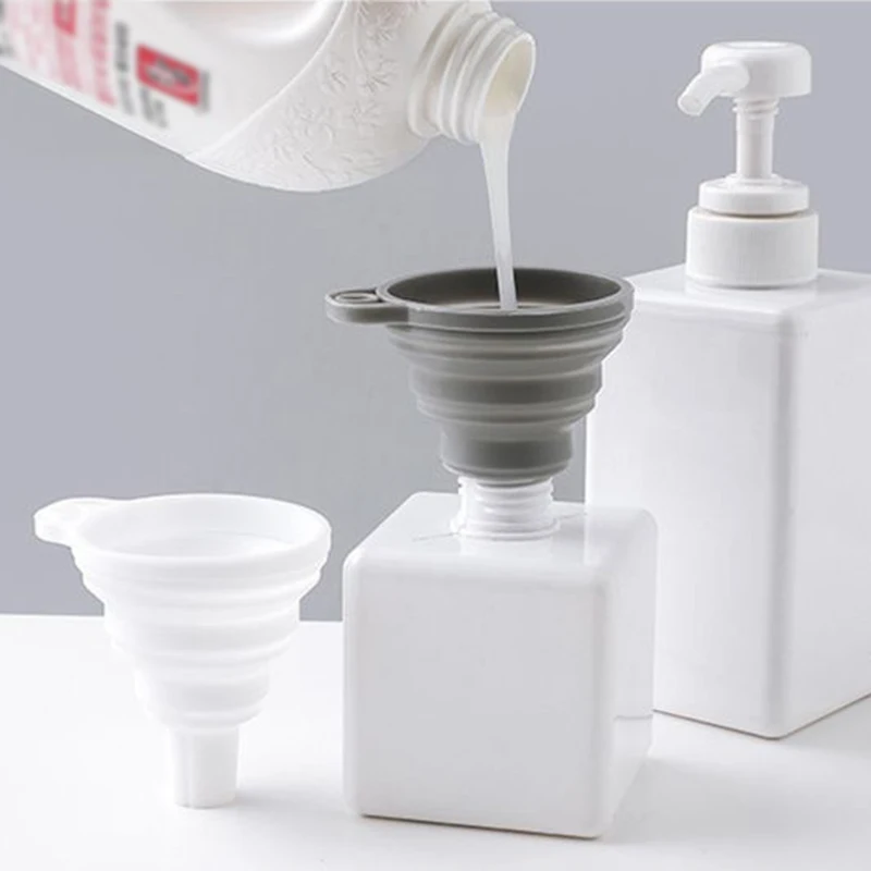 

1pcs Mini Practical Funnel Silicone Collapsible Funnel Folding Portable Funnels Household Liquid Oils Dispensing Kitchen Tools