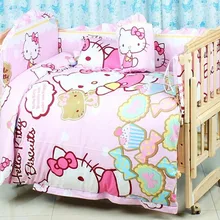 Промо-акция! Комплект постельного белья из 7 предметов с рисунком для малышей, постельное белье, кроватка, Комплект постельного белья для малышей(бампер+ пододеяльник+ матрас+ подушка