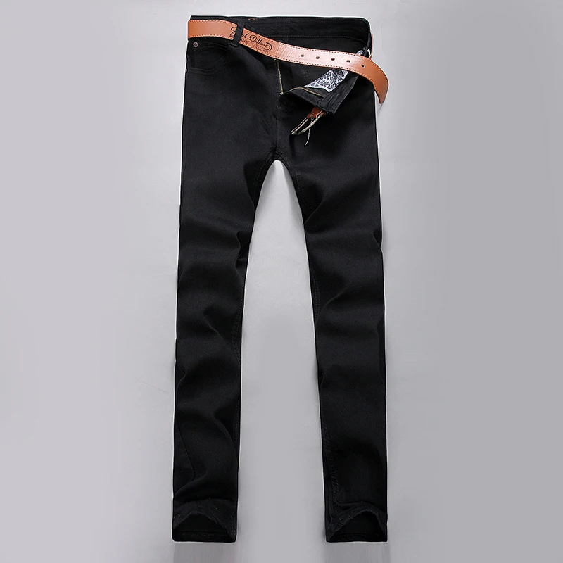 Мужские обтягивающие мужские джинсы, одноцветные тонкие Стрейчевые модные Молодежные джинсы большого размера, размер 28-40