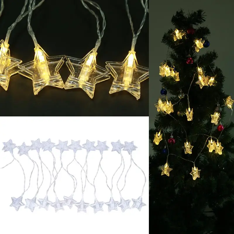 3.3m 20LED Star String Light Indoor Xmas Tree Wedding Decoration warm