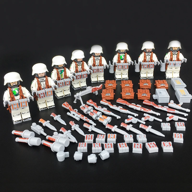 

World War 2 Compatible Legoed Military Germany Figures Weapons Us British Soliders Army Guns SWAT Building Blocks Child Toys Ww2
