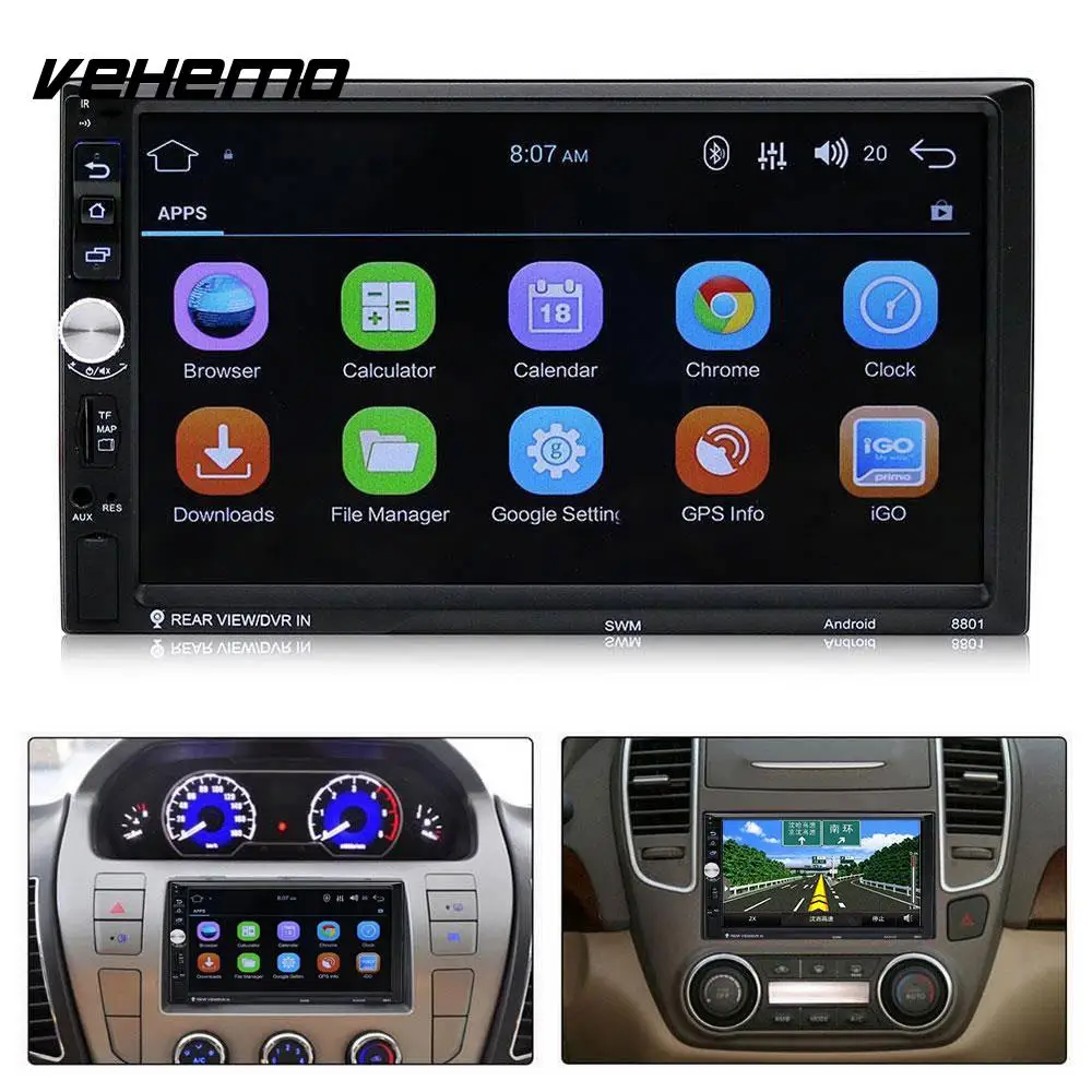 

Vehemo Android 7.0 Car MP5 AUX MP5 Player Navigation for Car Kit GPS Hands-Free for Bluetooth Player