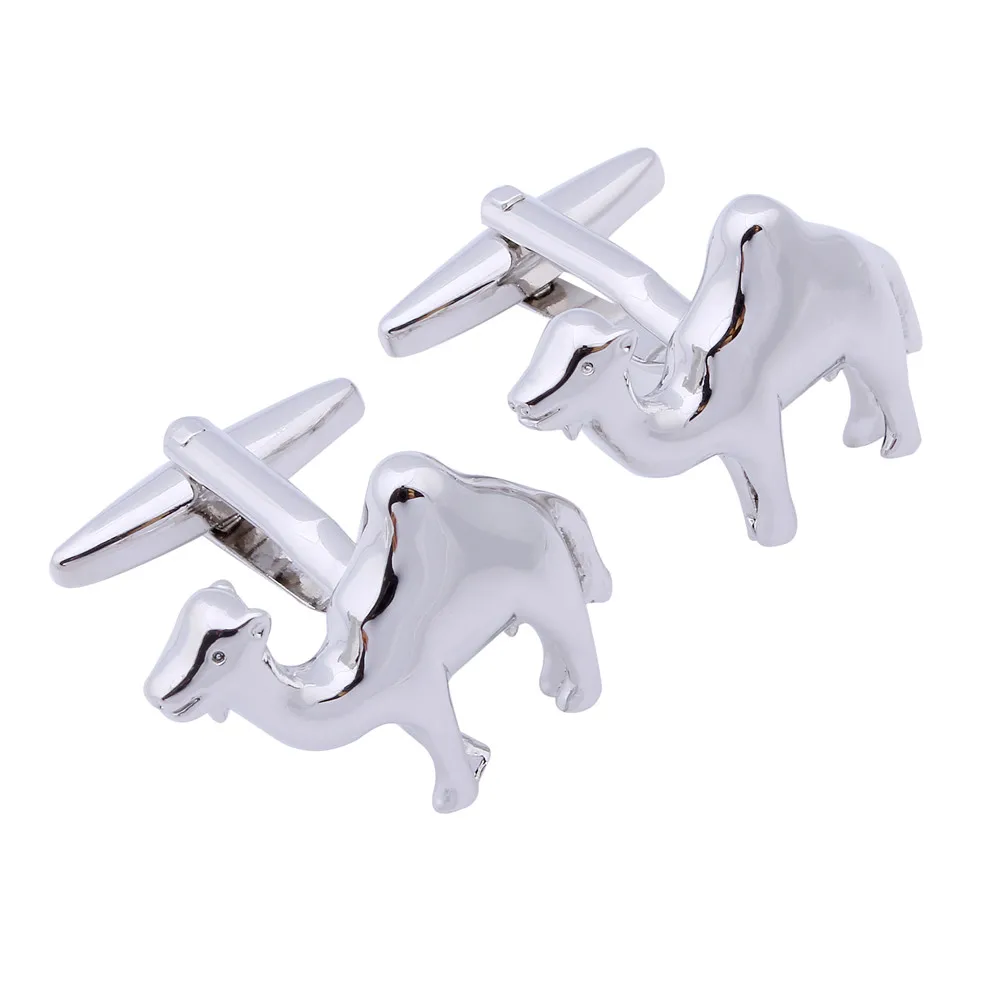 

HAWSON Personalized Style Metal Cuff Links Dromedary/Camel Bright Silver Cufflinks for French Shirts/Cuffs Garment Accessories