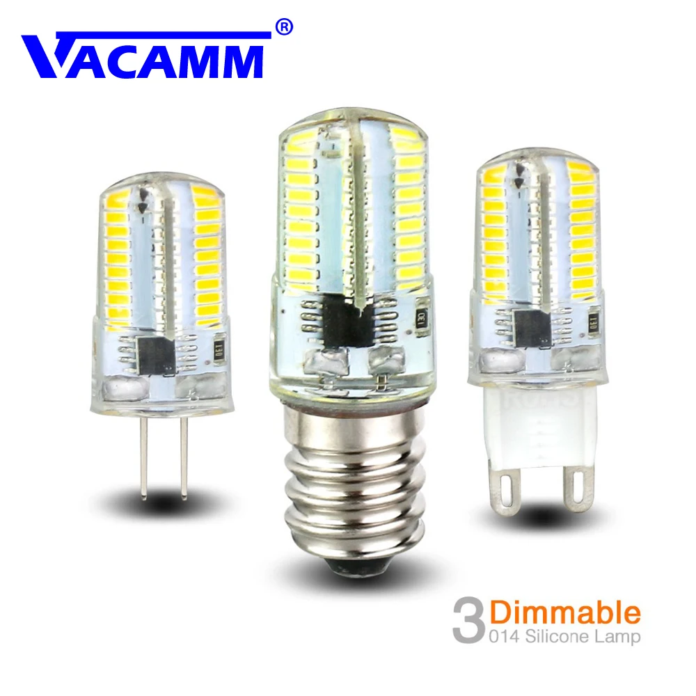 Энергосберегающий SMD 3014 64 светодиодный светильник с регулируемой яркостью G8 G4 E17