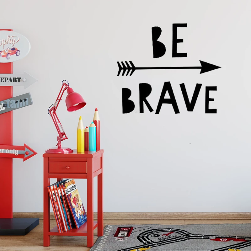 Tofok "Be Brave" английские мотивационные цитаты наклейки на стену в скандинавском стиле детская комната студентов для общежития настенные наклейки съемные