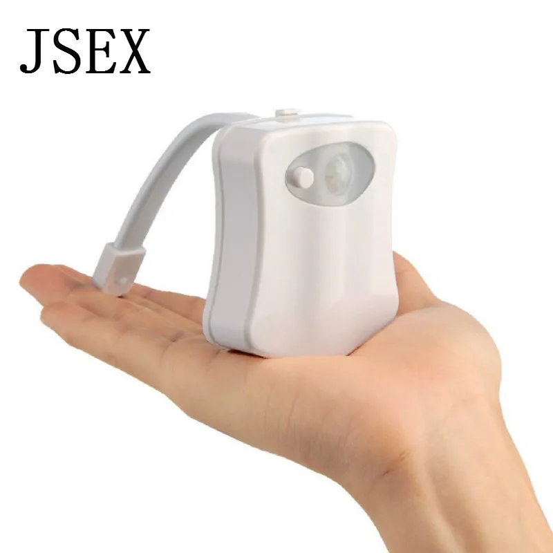 

JSEX 8 Colors Smart Bathroom Toilet Nightlight LED Body Motion Activated On/Off Seat Sensor Lamp PIR Toilet Night Light Lamp @8