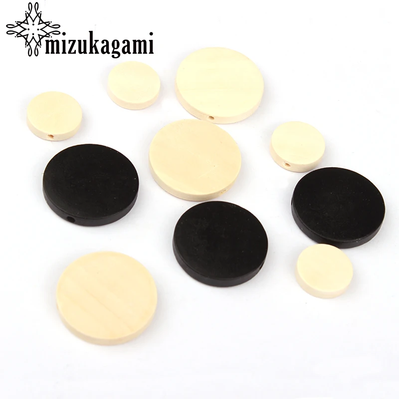 

25MM 15MM 10pcs/lot Natural Wood Round Shape Charms Loose Beads For DIY Wood Earrings Necklace Jewelry Making Accessories