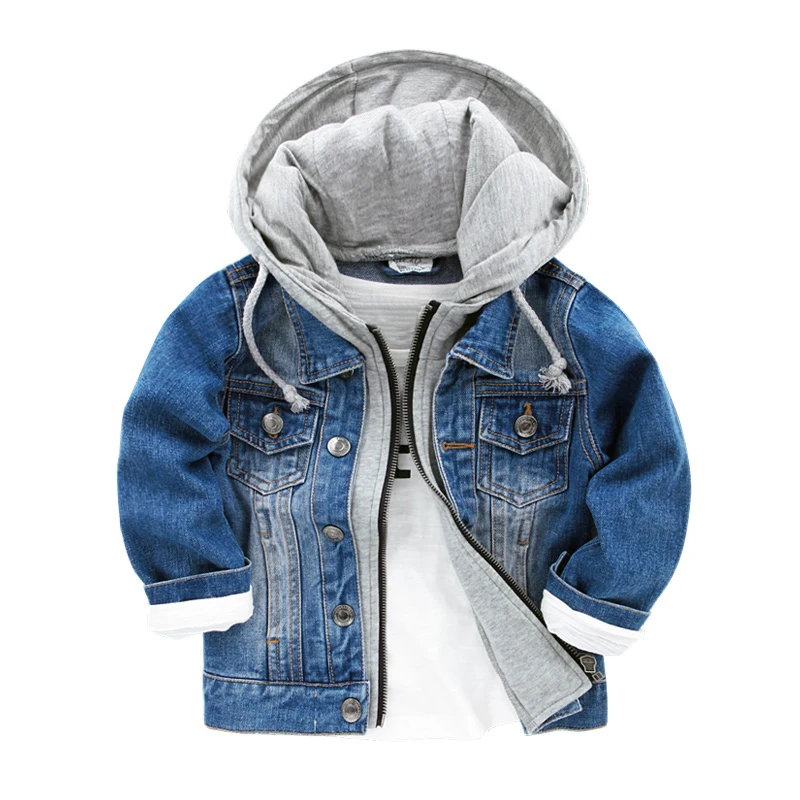 Buy Baby Boys Jacket Autumn Kids Boy Hoodie Patchwork Denim Coat Children