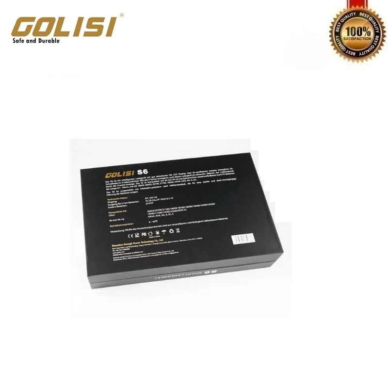 GOLISI S6 интеллигентая(ый) Зарядное устройство совместимо с 20700 26650 18650 никель-металл-гидридный аккумулятор Ni-cd и 3,6 V/3,7 V цилиндрической формы для 6 батареек