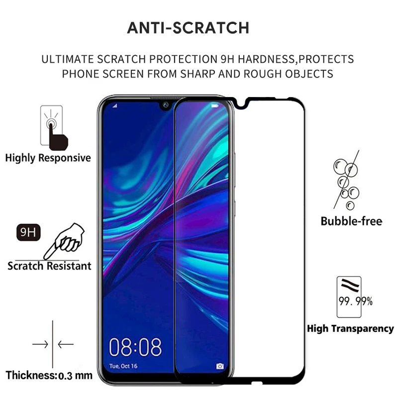2 шт. Защитное стекло для Huawei P Smart 2019 6 21 дюйма 9H|Защитные стёкла и плёнки| |