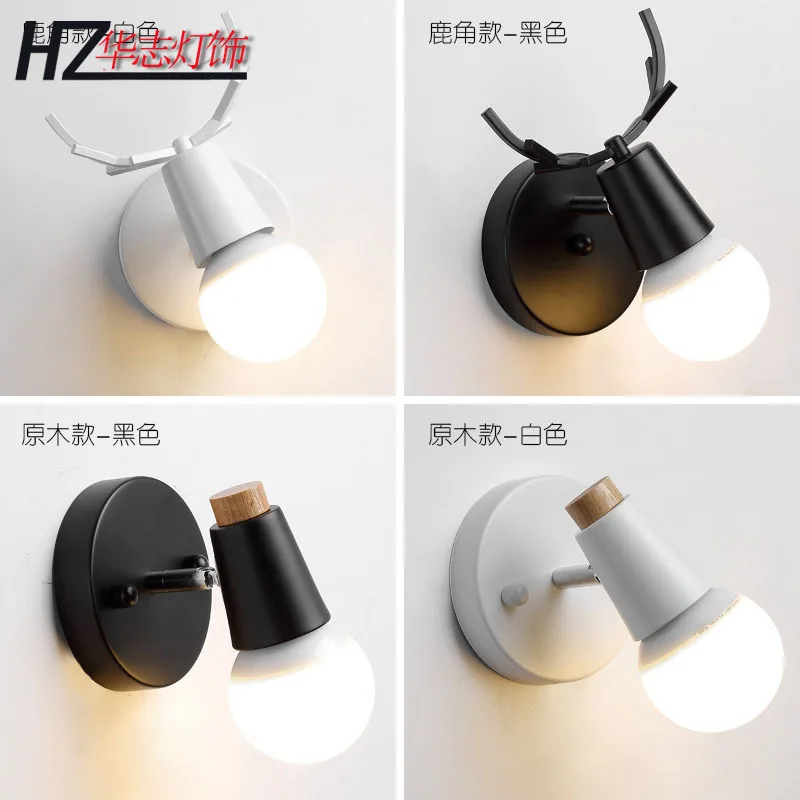 

Nordic bedside wall lamp, staircase corridor aisle lamp, children's room, deer head bedroom, TV wall lamp.