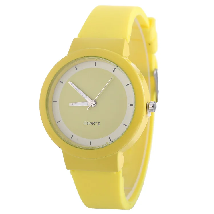 

Fashion Sports Women Quartz Wristwatches Silicone Waterproof Watches Clock for Lover Yellow Men's Watches relogio feminino Gift