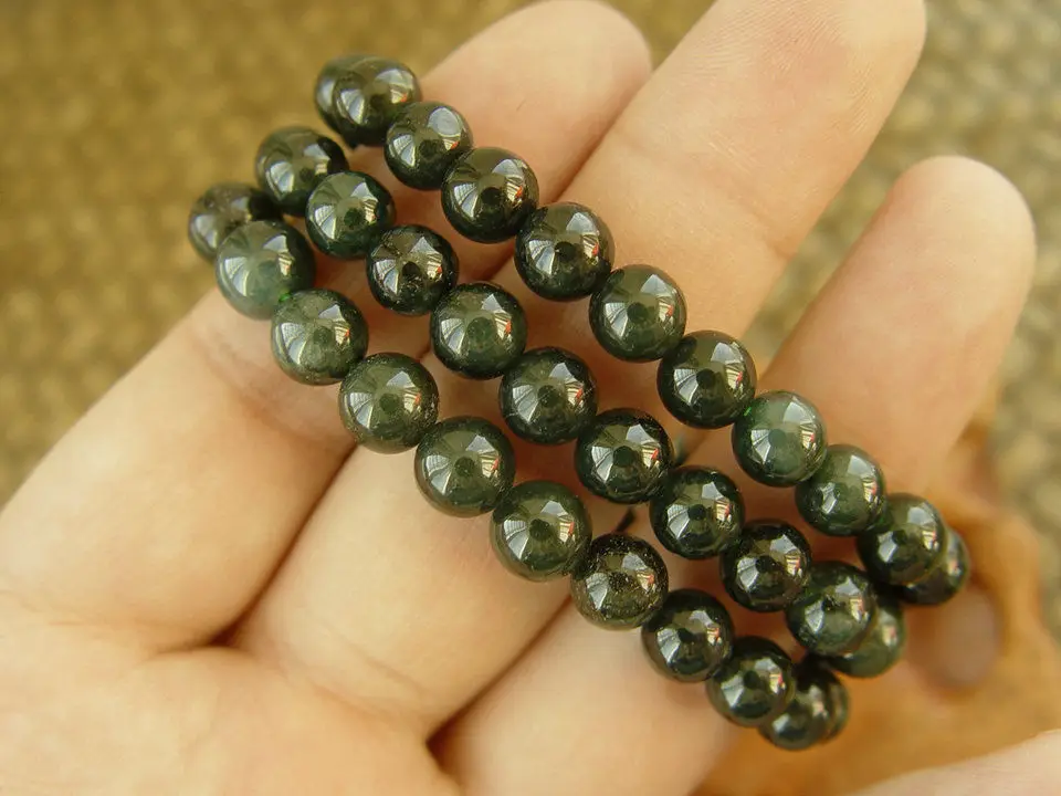 

1344 Natural A JADE Jadeite Green Handmade Bead Beads Necklace 20 inches