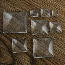 8mm 10mm 12mm 15mm 18mm 20mm 25mm 30mm quadrado liso para trás cabochão de vidro transparente, alta qualidade, promoção por atacado
