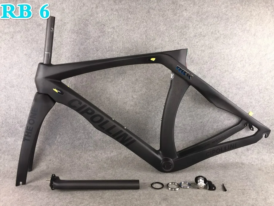 Clearance 2018 Cipollini RB1K THE ONE Naked Matte Rahmenset Road Bicycle Glossy Full Carbon Road Frameset Complete Carbon Frame Silver 19