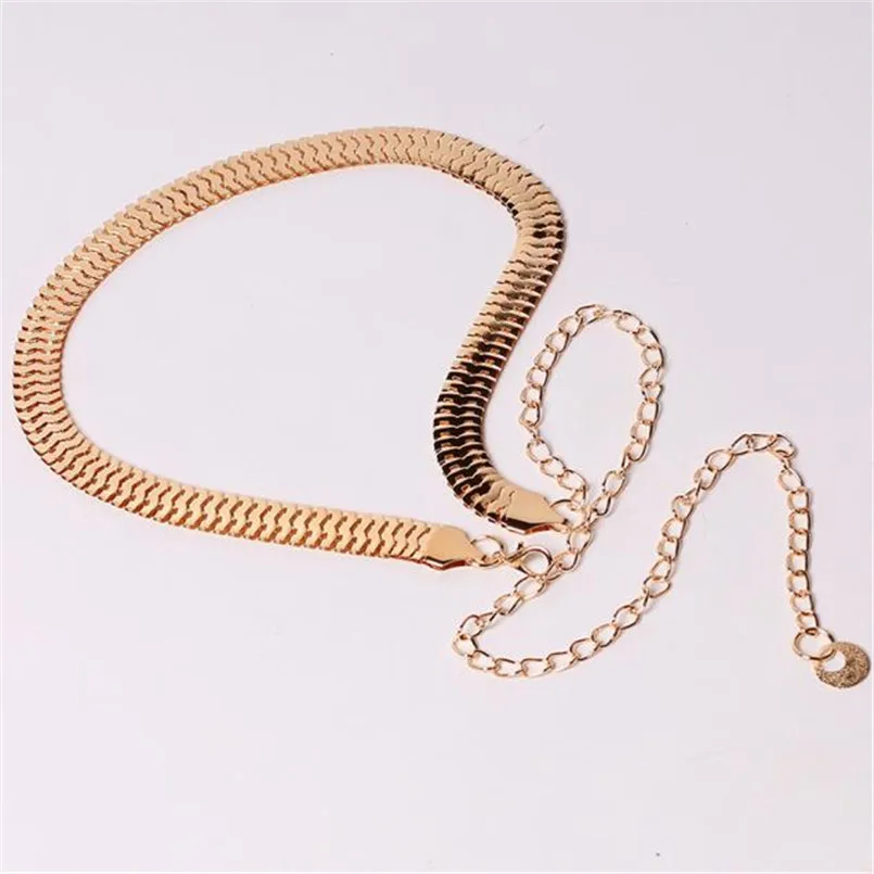

JAYCOSIN Belt Newly Design Women Lady Fashion Fish Skin Pattern Metal Gold Chain Belt Waist Strap DropShipping 80716