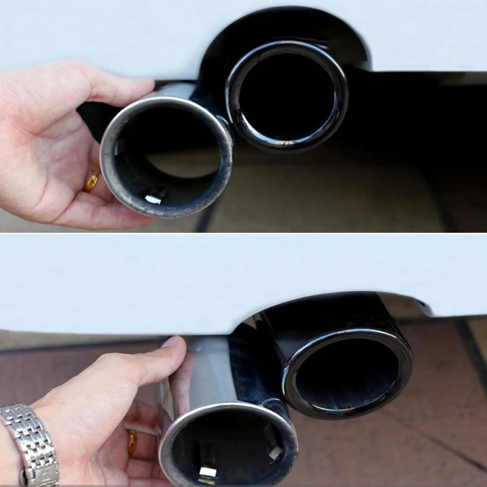 Car Tail Exhaust Tip Pipes Titanium Black For Series 2006 2010