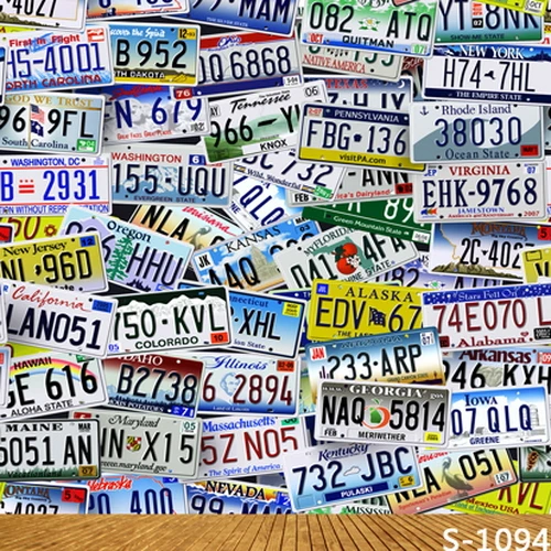  Plate Number Wall 5X7ft Children Baby Wedding Photography  Vinyl Backgrounds for Photo Studio Gallery Backdrops 