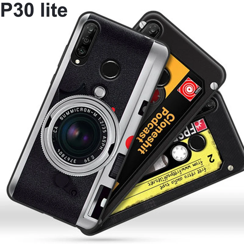 

For Huawei P30 lite Case retro camera phone soft silicone TPU Case Cover For Huawei P30lite Protective Shell P 30 lite casing