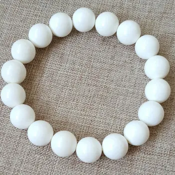 

Natural AAA White Tridacna Bracelet 6-16mm Beads Jewelry Accessories White Color Stone Bracelets for Women Men Bracelet