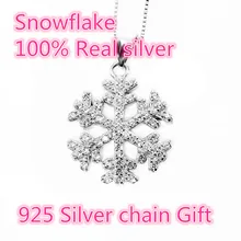 Ожерелье 925 Stering Серебро Снежная Фея украшений для Для женщин партии Талисманы подарок кулон кластера Установка