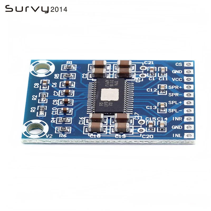 

OOTDTY DC 12V 24V Mini TPA3116D2 2x 50W Digital Audio Power Amplifier Board Class D Amp