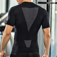 Утягивающая Мужская футболка для похудения, черный, белый, зеленый, дышащая корректирующая одежда, тренажер для талии, Abdo, мужской утягивающий пояс для живота, утягивающие футболки для фитнеса