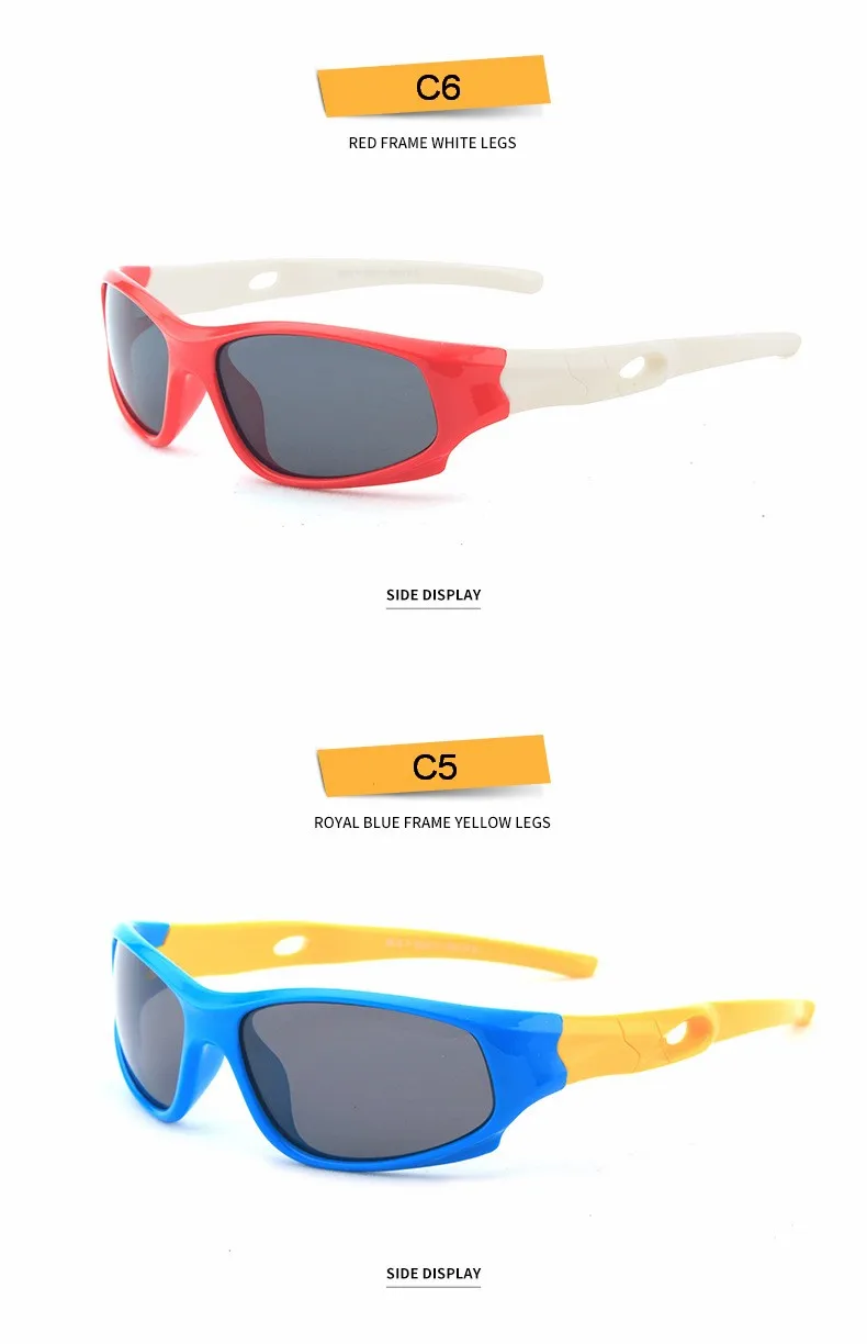 Детские спортивные прогулочные солнцезащитные очки поляризованные очки Hd Vision очки детские силикагелевые солнцезащитные очки для мальчиков и девочек