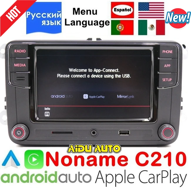 CarPlay Android Auto RCD330 R340G Plus Noname Radio RCD340G C210 For VW Tiguan Golf 5 6