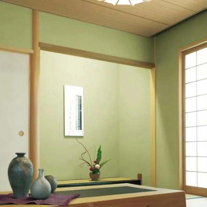 Japan Style Tatami Wallpaper Matcha Green Plain Decorative  Bedroom Wall Paper Roll