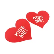 20 пар женское Красное сердце любовь одноразовые накладки на грудь Чехлы клей Поцелуй меня буквы светится в темноте наклейка на груди Лепестки страсти