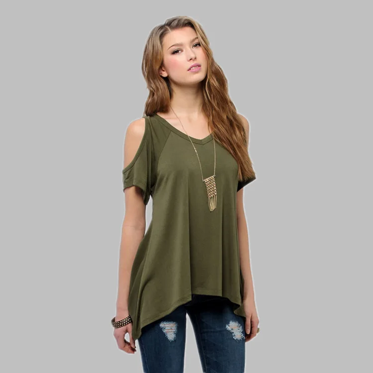 

2016 Summer fashion solid Tank Tops Women v-Neck hole on shoulder Loose T Shirt Ladies female sexy clothes loose Vest tanks