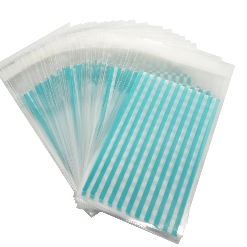 

100pcs/lot 7X10cm Blue Transparent Bags Packaging Candy Cookie Plastic Bag with self adhesive Wedding Baby Birthday Party