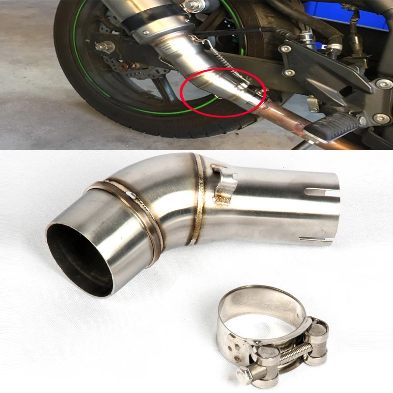 

For kawasaki Z250SL Stainless Steel Motorcycle Escape Exhaust Middle Link Pipe Slip On Mid Connect Pipe Moto Modify Pot Escape