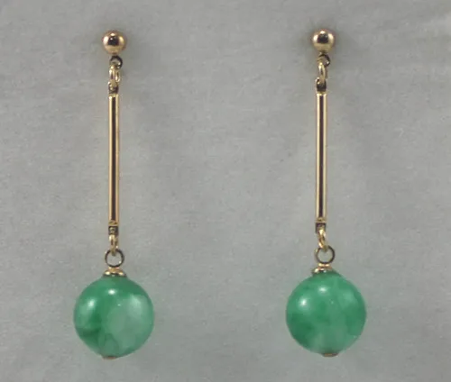 

whosale simple 10mm green jade earrings 5.29 -Top quality free shipping