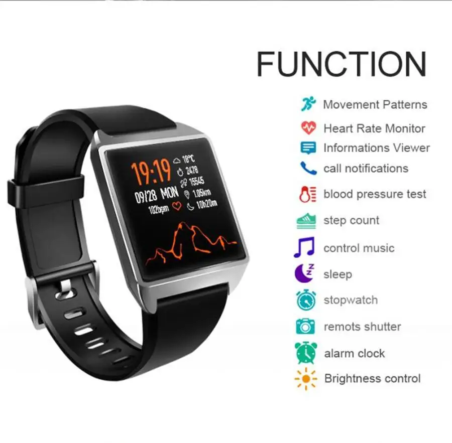 Timethinker W2 IP68 водонепроницаемый смарт часы браслет AGPS Шагомер Bluetooth Smartwatch кровяное
