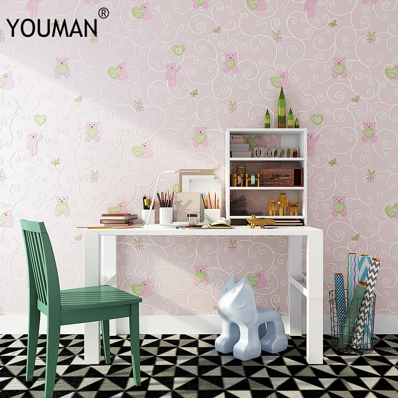 Us 34 32 20 Off Wallpapers Youman Modern 3d Embossed Wallpaper Rolls For Children Bedroom Living Room Wall Kids Baby Room Non Woven Decorative In