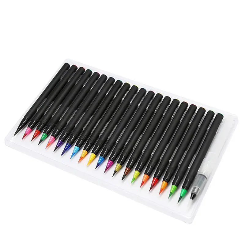 

1Pcs 20 Color Watercolor Pen Soft Head Paint Brush Tap water Pen Creative Calligraphy Pens Comic Hand Drawing Brush For Boy Girl