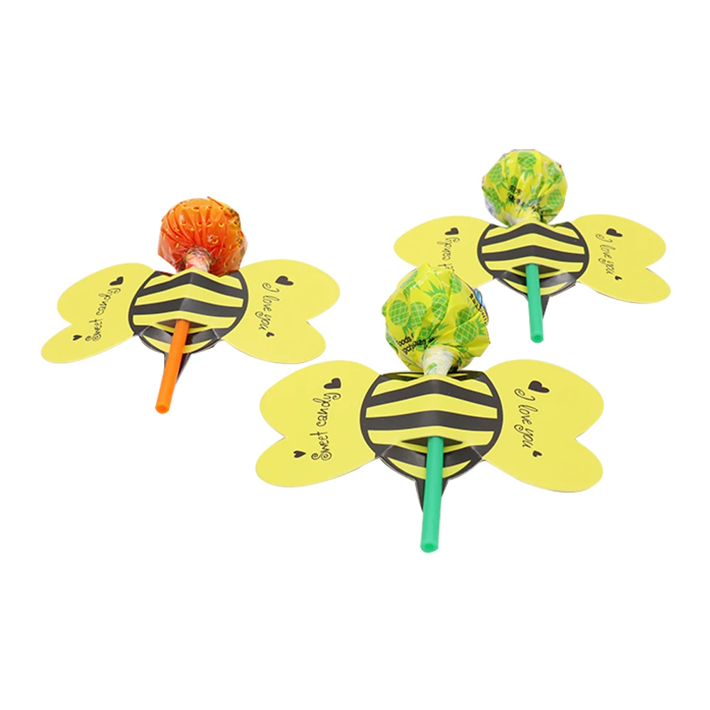 

50pcs/lot Cute Insect Bees Ladybug Butterfly Lollipop Decoration Lollipop Decorative Card Birthday Party candy stick card