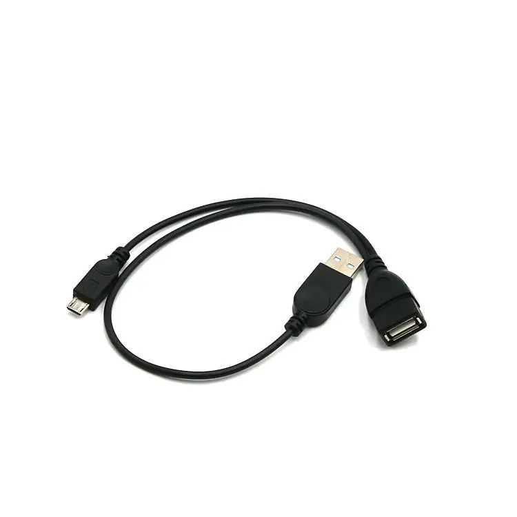 Micro USB 5 Pin Host OTG Cable With USB Power Male Female For Cell Phone Tablet