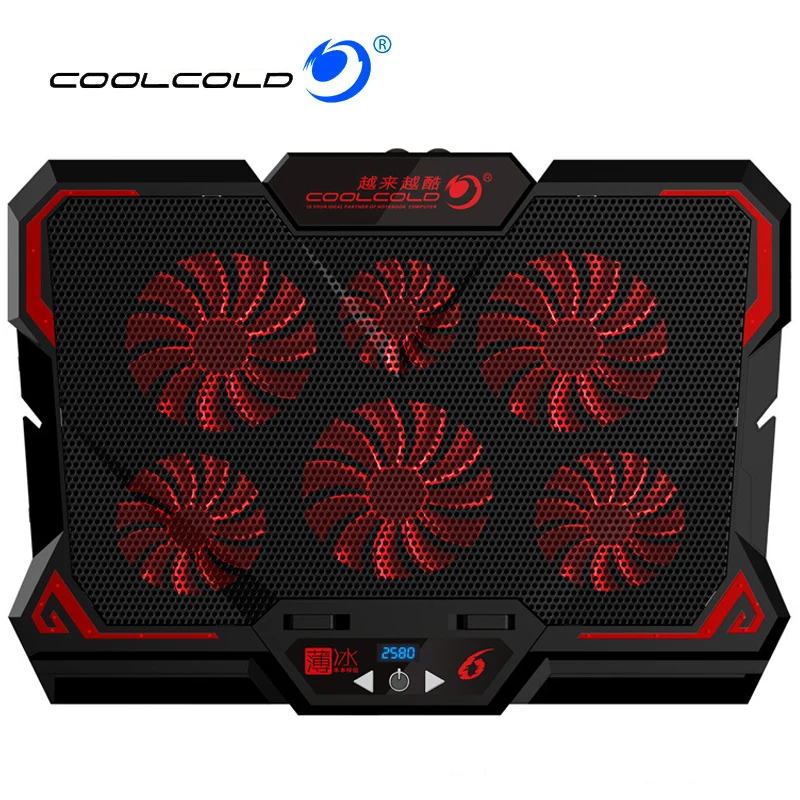 

New COOLCOLD Laptop Cooler 2 USB Ports Six Cooling Fan Laptop Cooling Pad Notebook Stand for 12-17 inch for Laptop