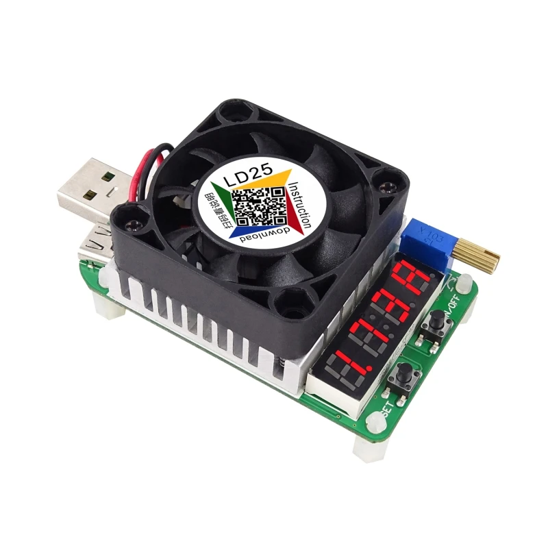 

USB Interface LED Display Electronic Load Digital Voltmeter Battery Aging Detector Adjustable Resistor NEW